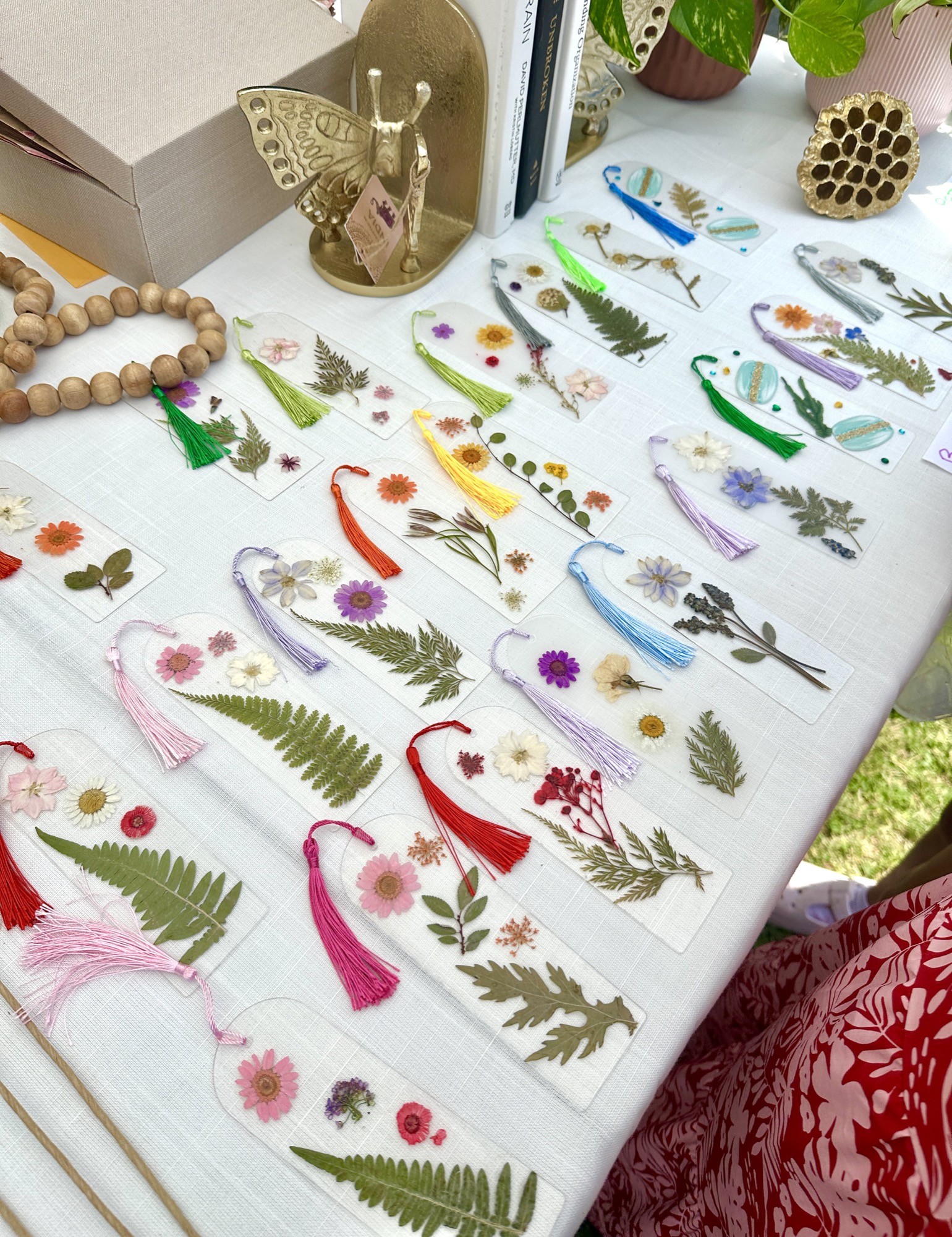 Pressed flower bookmarks