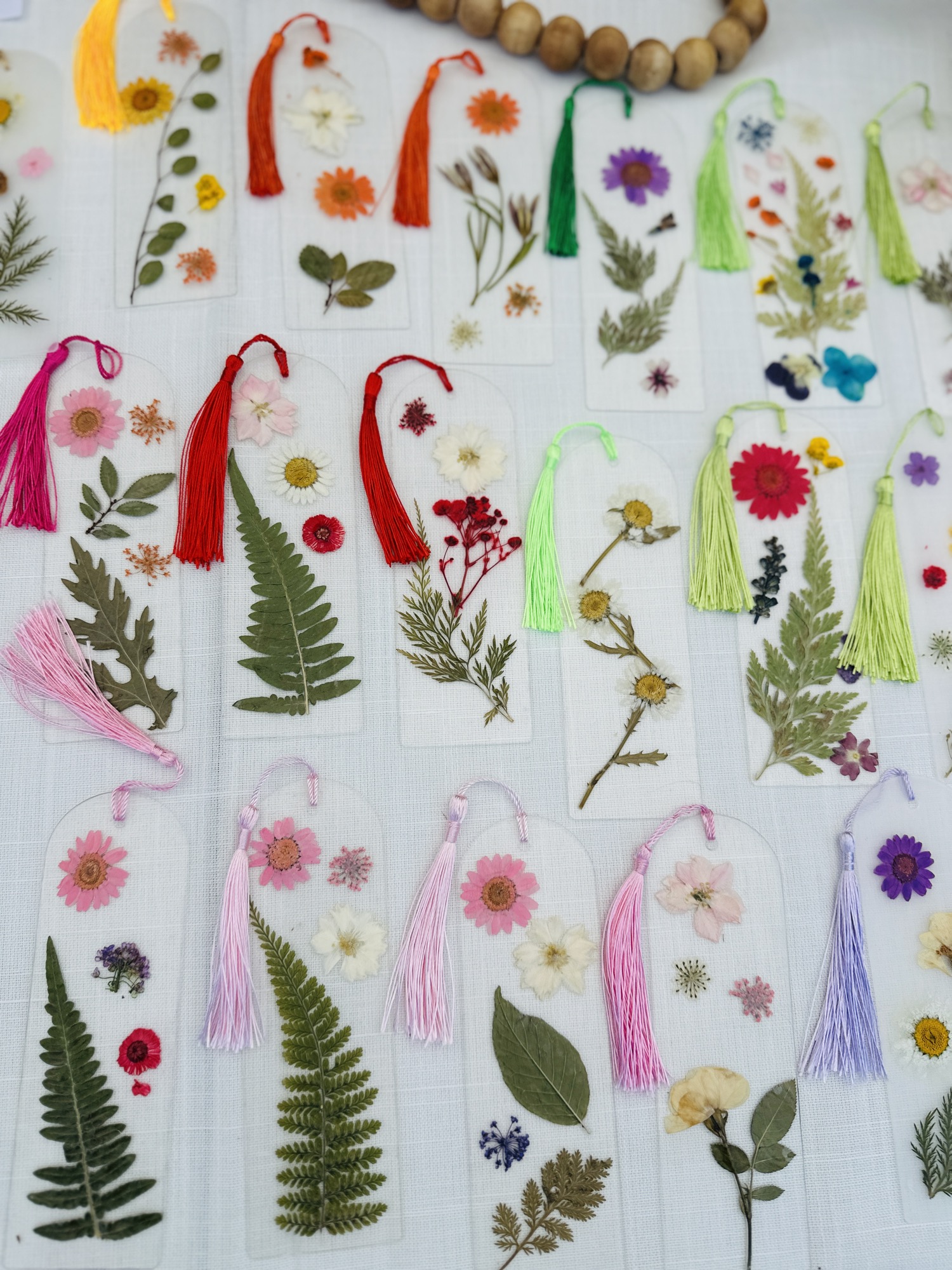 Pressed flower bookmarks