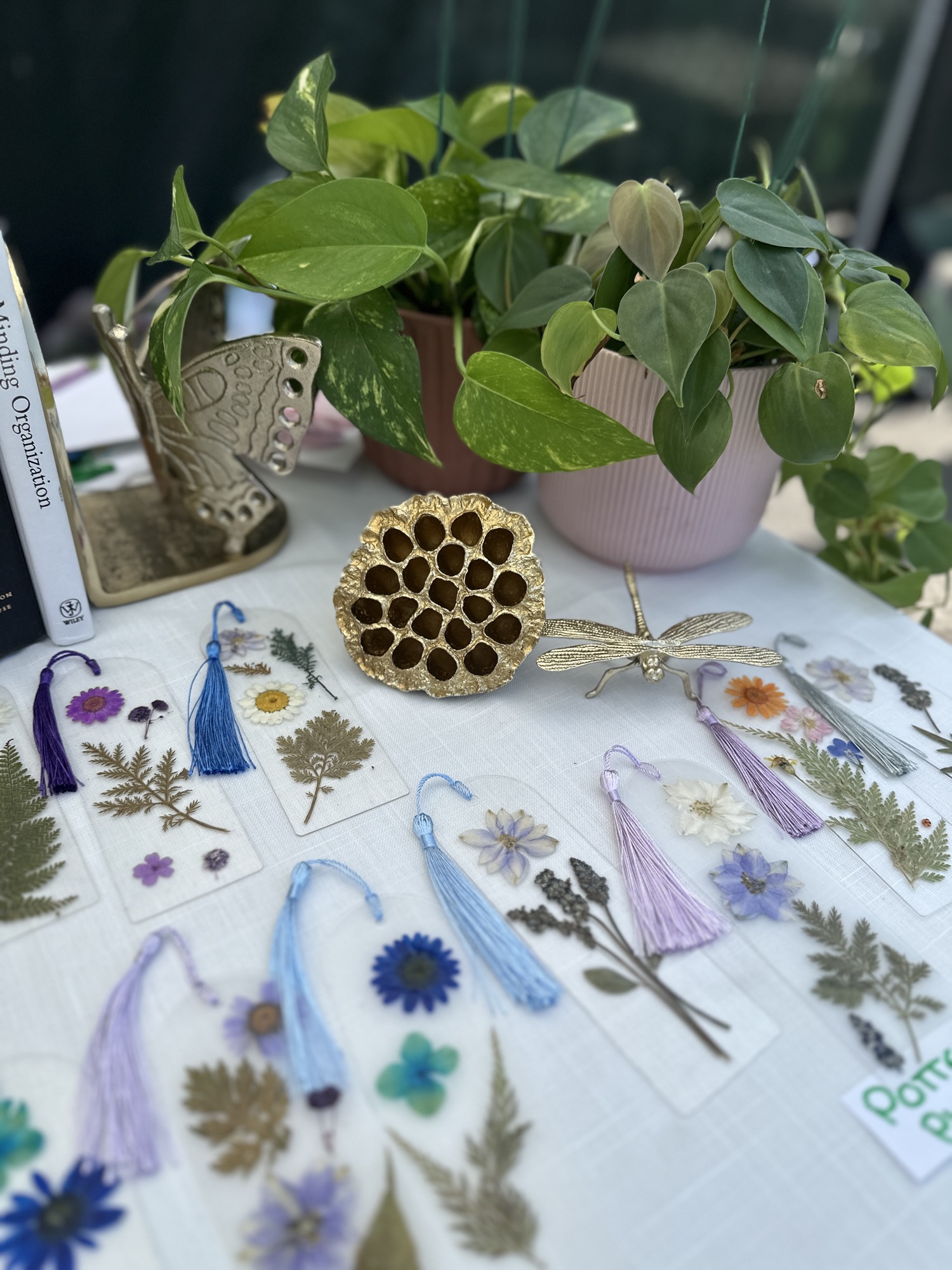 Pressed flower bookmarks
