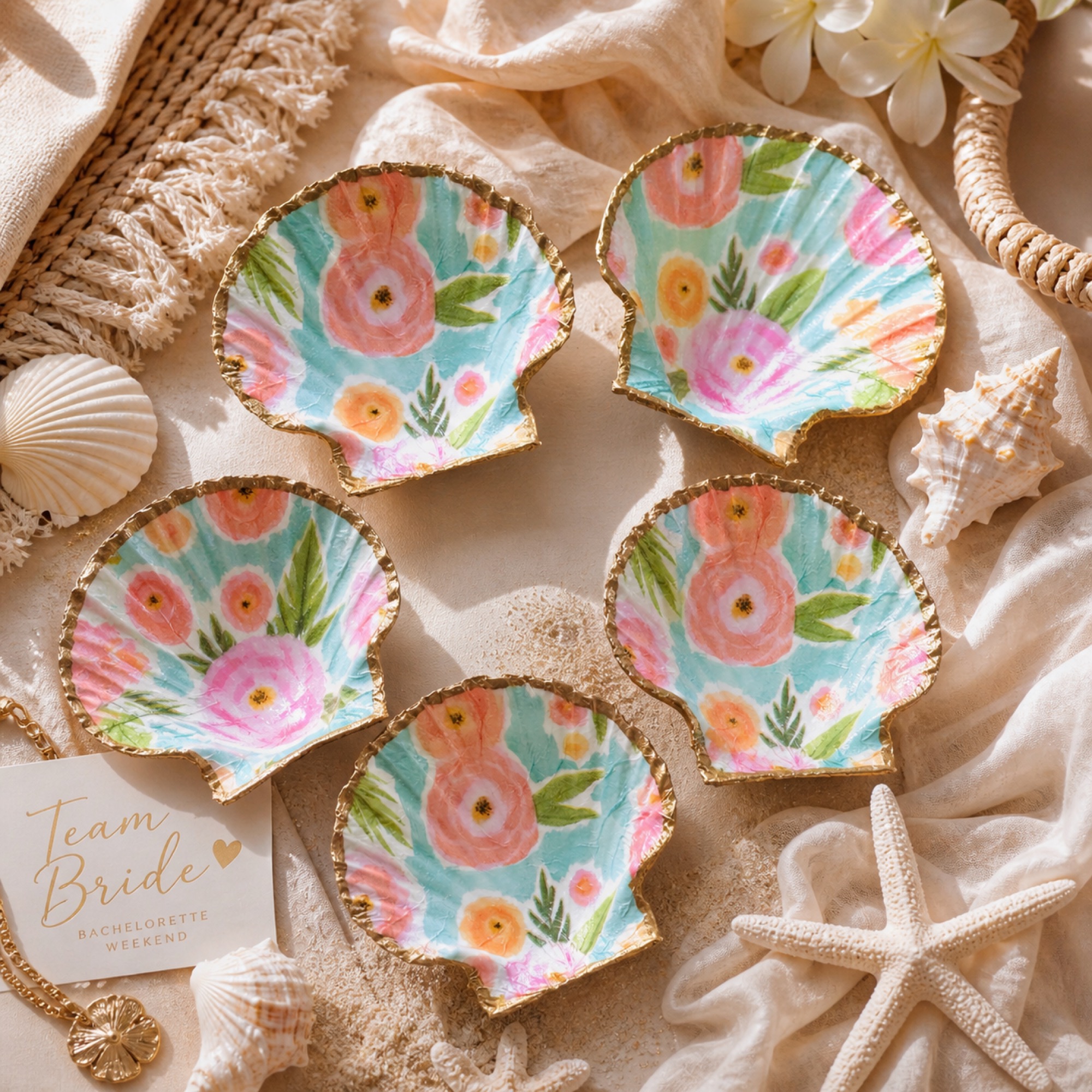 Custom seashell trinket trays